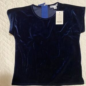 Rockets of Awesome Velvet Kids Top in Deep Blue, NWT, Size 4
